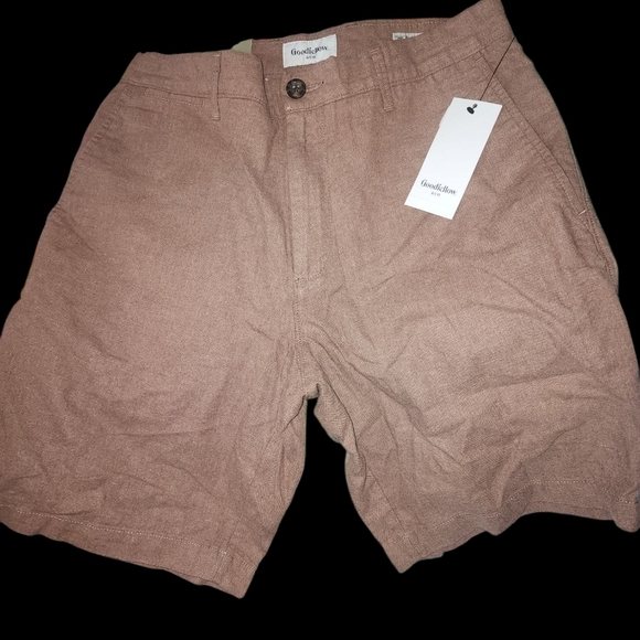 Mens Goodfellow & Co Flat Front Brown Size 28  Shorts 9in Inseam - Picture 3 of 4